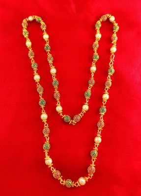 manohar Trend Colorful multiclour moti pearl Real Look Beautiful Mala Gold-plated Plated Brass Chain
