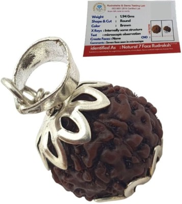 Fine Creation 7 Mukhi Rudraksha Seven Face Rudraksha Nepali Rudraksha Code:1 Silver Plated Wood Necklace Set