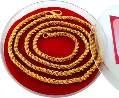 Sreeradha Traditional Gold Plated Snake Chain | 24 inch Chain For Man ,Boy , Girls, Women Gold-plated Plated Brass Chain