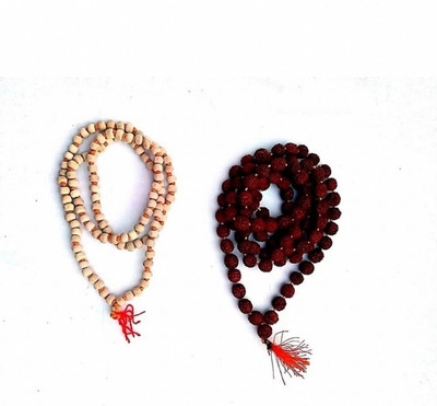 DIVINE SOUVENIRS TULSI AND RUDRAKSH MALA WITH 108 BEADS ORIGNAL Beads Wood Necklace Set
