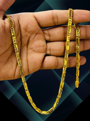 RKB SALES 1gm gold plated High Quality Indian Polished chain men Gold-plated Plated Alloy Chain