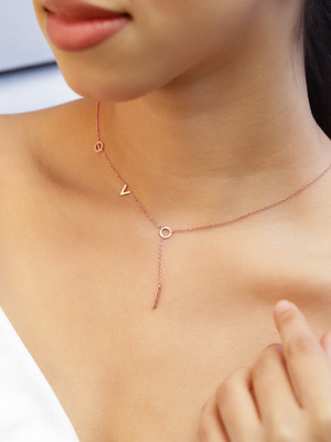RUBANS 18K Gold-Plated Double Layer Necklace with Minimalist Geometric Charms Gold-plated Plated Brass Necklace