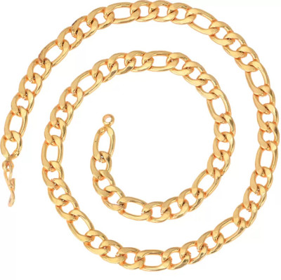 Ganicha 1 gram High Quality Indian Polished “20” Inches Gold Chain for Men and boy Gold-plated Plated Alloy Chain