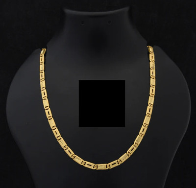 Ganicha 1 gram High Quality Indian Polished “20” Inches Gold Chain for Men and boy Gold-plated Plated Alloy Chain