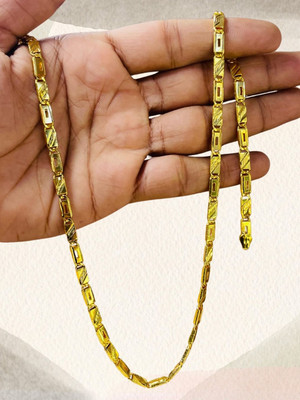 RKB SALES 1gm gold plated High Quality Indian Polished chain “20” Inch for men Gold-plated Plated Alloy Chain
