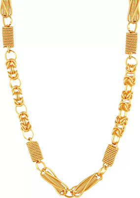 NOSHILAMI 1 gram High Quality Indian Polished “20” Inches Gold Chain for Men and boy Gold-plated Plated Copper Chain
