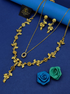 CHARLI ART JEWELLERY Alloy Gold-plated Gold Jewellery Set(Pack of 1)