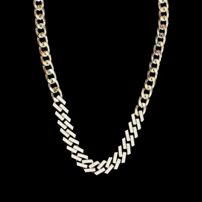 patil imitation Elegant Silver Plated Diamond Chain for Men and Boys Diamond Silver Plated Stainless Steel Chain