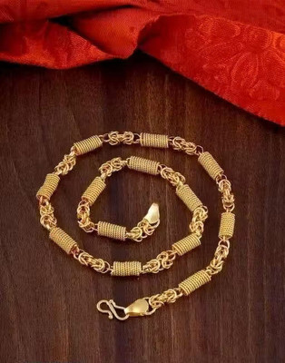 Nisrix 24' INCH 1 GRAM GOLD PLETED MEN CHAIN Gold-plated Plated Brass Chain