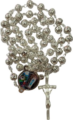 Divine Creations Rosary Silver Rosary for Wedding with Mother Mary Medal Metal Chain