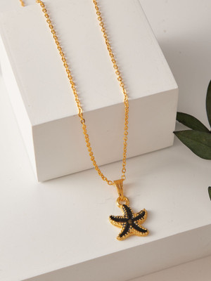 Dressberry Brandsoon Fashion Embracing star shape Pendant and chain for Girls/Women Gold-plated Plated Brass Chain