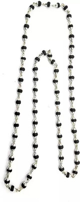 SOTNIX silver cap black tulsi mala Silver Plated Brass Chain