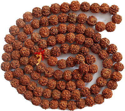 VAISHNO MATA RUDDRAKASH 108 Beads Simple Jaap Mala Original Rudraksha Brass Chain