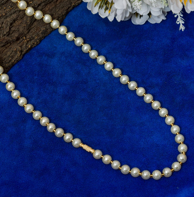 GIACOMO Avoid negative energy Luck Bringing and Protection Single Layer Moti Mala Pearl Mother of Pearl Necklace
