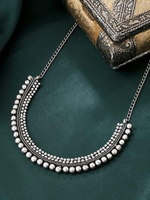 Haniya Necklace Silver Plated Oxidised Silver Necklace
