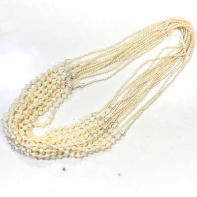 Patwa Traders Welcome Barati Mala Pearl Chain Pack Of 12 Cream Pearl Plastic Chain