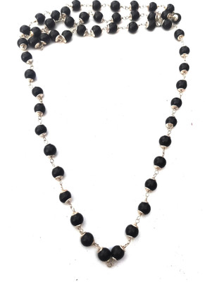 NRSON Karungali Cap Mala 54 beads / Ebony. German Silver Wood Chain