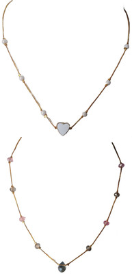 RDH Jewellery Sparkling Beads Gold-plated Plated Stainless Steel Chain
