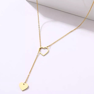 Vembley Modern Single Layered Heart In Heart Pendant Necklace For Her Gold-plated Plated Alloy Necklace