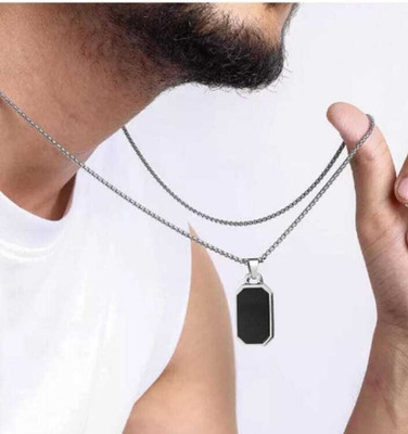 ENTAN boys locket 800 Silver Plated Metal Chain