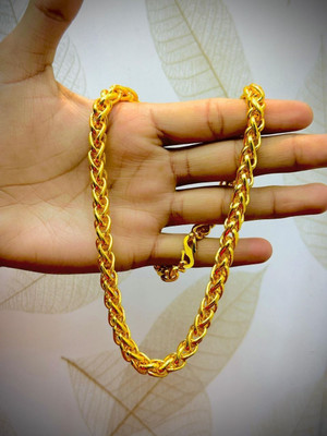 RAJAVEER IMITATION Classic Rope Design Gold-Plated Chain – Premium Necklace for Men & Women Gold-plated Plated Alloy Chain