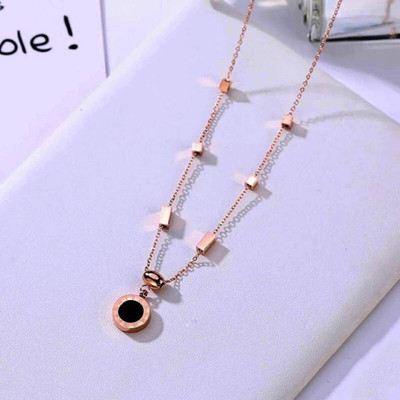 glowzi Glowzi Roman Necklace Chain For Girls Crystal Gold-plated Plated Brass Chain