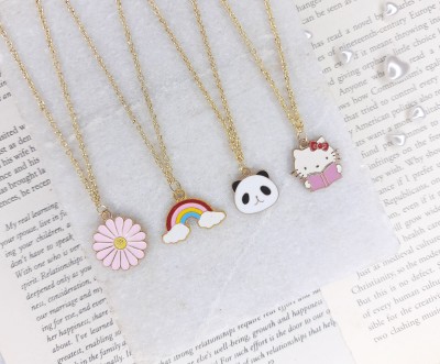 EnlightenMani Adorable Cartoon Characters ~ Pack of 4 Necklaces Gold-plated Plated Alloy Necklace Set