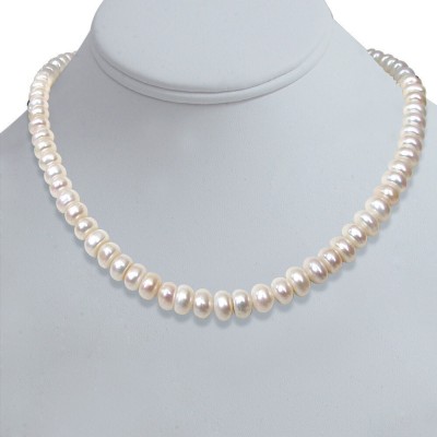 Surat Diamond Sweet n Single Line Pearl Necklace - Shimmering Beauty for Every Outfit Pearl Metal Necklace