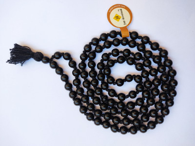 Vanishree World Original Black hakik 108 Beads,Agate Mala for Pooja and Japa Agate Stone Chain