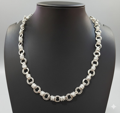 Gvlv Silver polish silver look silver plated heavy trendy chain for men and boys Silver Plated Alloy Chain