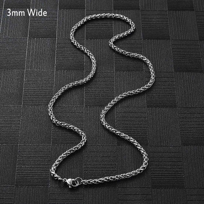Pitaamaa Trendy Men SILVER SILVER Plated Chain (Pack-1)JN027 Silver Plated Brass Chain