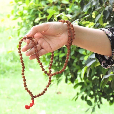 AKNaturals Rudraksha Mala 108+1 Beads Jap Mala Perfect for Wearing Used for Meditation Rudraksha Chain