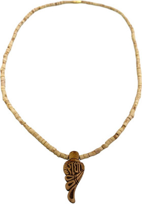 Dev Samagri Original Tulsi Beed mala with Radha naam Tulsi locket Wood Chain