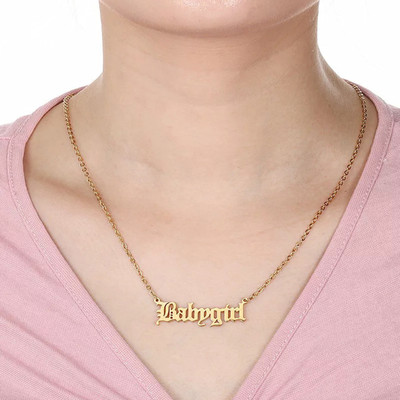 TVI Gold Plated Babygirl Alphabet Word Pendant Gold-plated Plated Alloy Necklace