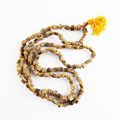 numeroastro Original & Natural Tulsi Mala With Gaumukhi Jaap Mala Bag Wood Chain