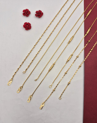 Divyanshi Collection Combo Of 4 Stylish One Gram Gold Plated Designer Chain Gold-plated Plated Brass Chain