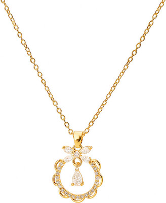 NBT Pendent with Chain Cubic Zirconia Gold-plated Plated Stainless Steel Chain Set
