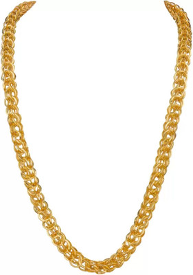 Shimubala 1 gram High Quality Indian Polished “20” Inches Gold Chain for Men and boy Gold-plated Plated Copper Chain