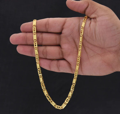 GAFUT 1 gram High Quality Indian Polished “20” Inches Gold Chain for Men and boy Gold-plated Plated Alloy Chain