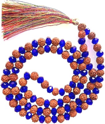 house of common Rudraksh & Crystal Energized Natural Spiritual Powerful Money Success Agate Mala Quartz Crystal, Rudraksha Necklace