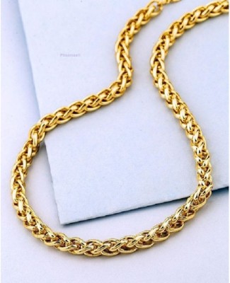 Pitaamaa Designer Stylish Lotus Gold Plated Chain (23 INCH)Water & Sweat Proof JGS-132 Gold-plated Plated Brass Chain