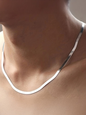 DAREBYGOLDENERA Twisted Cuboids Link Chain for Men Silver Plated Metal Chain Gold-plated Plated Stainless Steel Chain