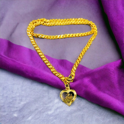 ASR GOLD COVERING Latest Dollar Chain Short Chain 18 Inch For Men &Womens Gold-plated Plated Copper Chain