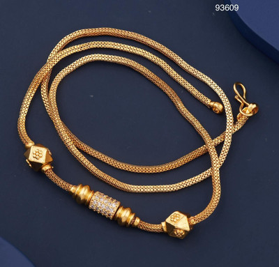 crystal fashion store Amreican Diamond Gold Plated 24 Inch Copper Mugappu thali kodi Chain For Women Diamond Gold-plated Plated Copper Chain