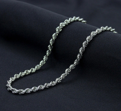 DA CREATIONS SILVER PLATED UNISEX ROPE CHAIN Silver Plated Alloy Chain