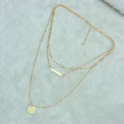 Vembley Trendy Three Layered Round Line Chain Necklace For Girls And Women Gold-plated Plated Alloy Necklace