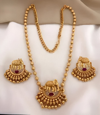 house of common Alloy Gold-plated Gold Jewellery Set(Pack of 1)