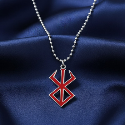 PRADHAN ACCESSORIES Anti-Tarnish Beserk Curse Necklace for Men, Stylish Men's Chain Rhodium Plated Stainless Steel Necklace