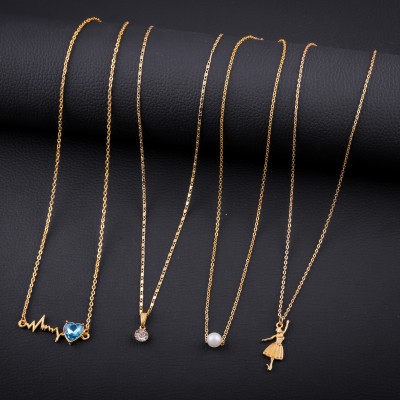 Delfa Clothing Combo of 4 Necklace Chain Gold-plated Plated Alloy Necklace