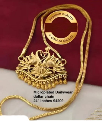 Labhumaa NECKLACE | MOP CHAIN | PEACOCK CHAIN | SOUTH INDIAN Diamond Gold-plated Plated Alloy Chain Set